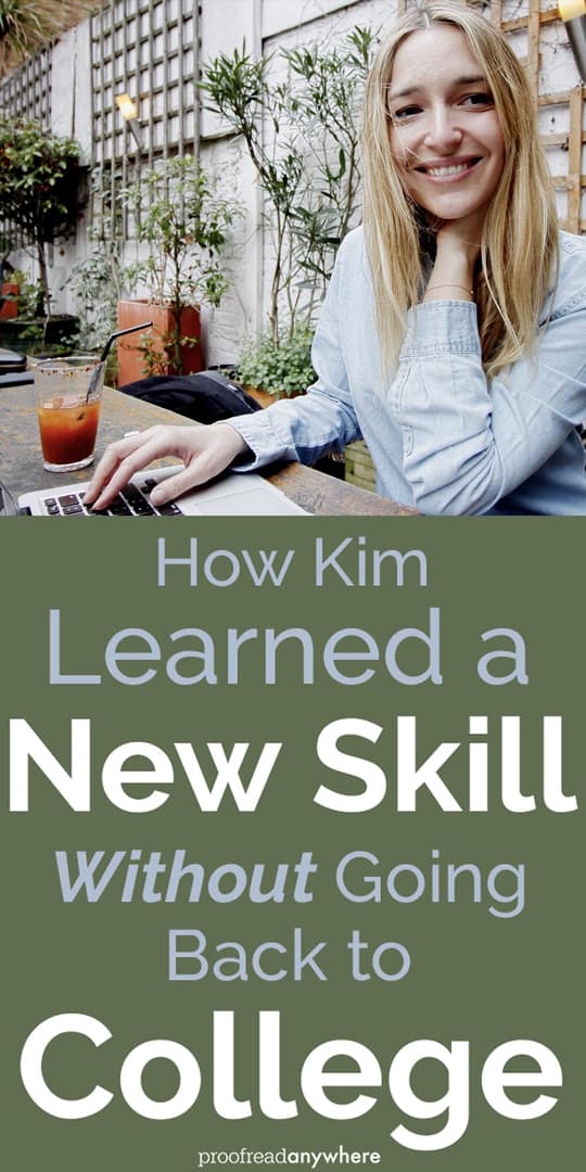 Retraining as a transcript proofreader meant Kim didn’t have to go back to school full time