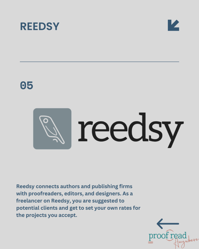 A gray background shows the logo for Reedsy with a short excerpt from the first paragraph of this section. 