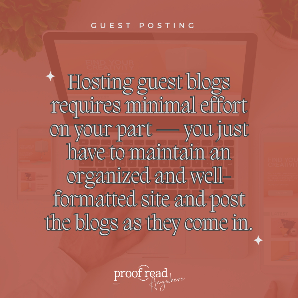 The image describes the side hustle: guest posting