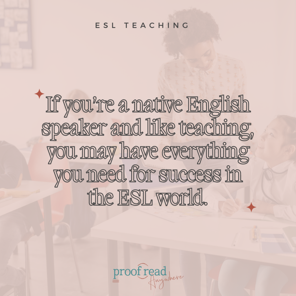 The image describes the side hustle that pays weekly: ESL teaching