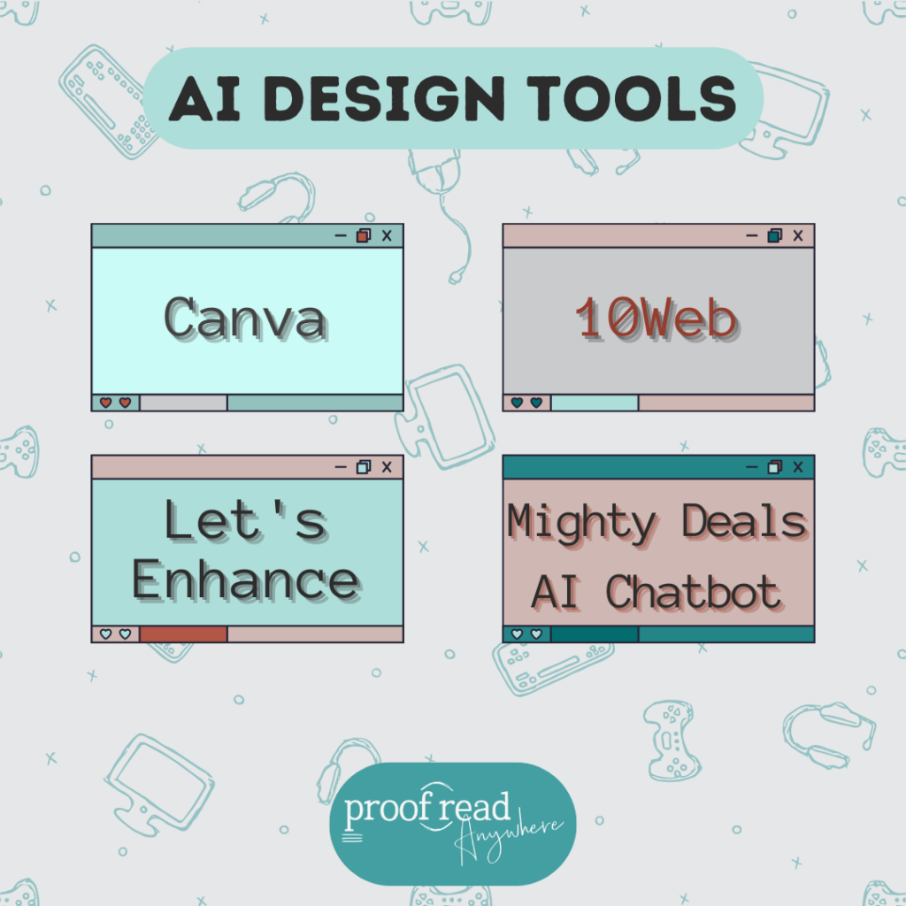 The image shows the best AI design tools