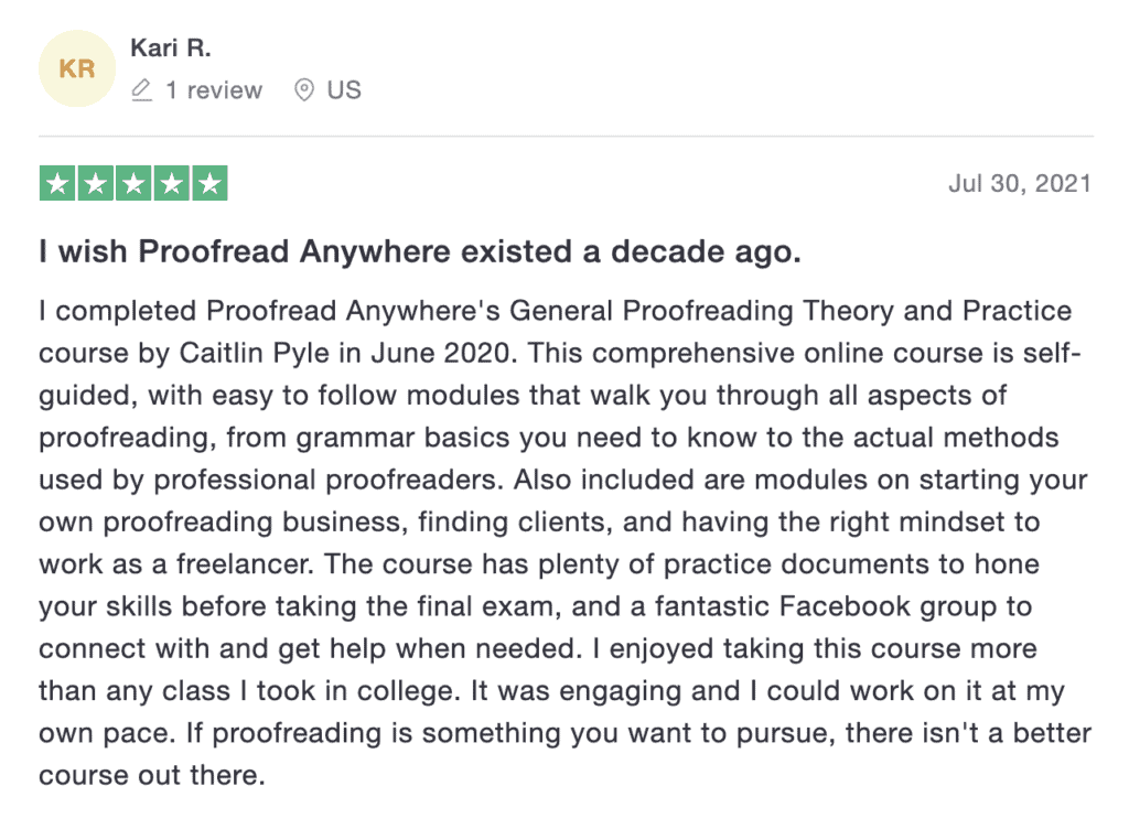 Proofread Anywhere Review from Kari