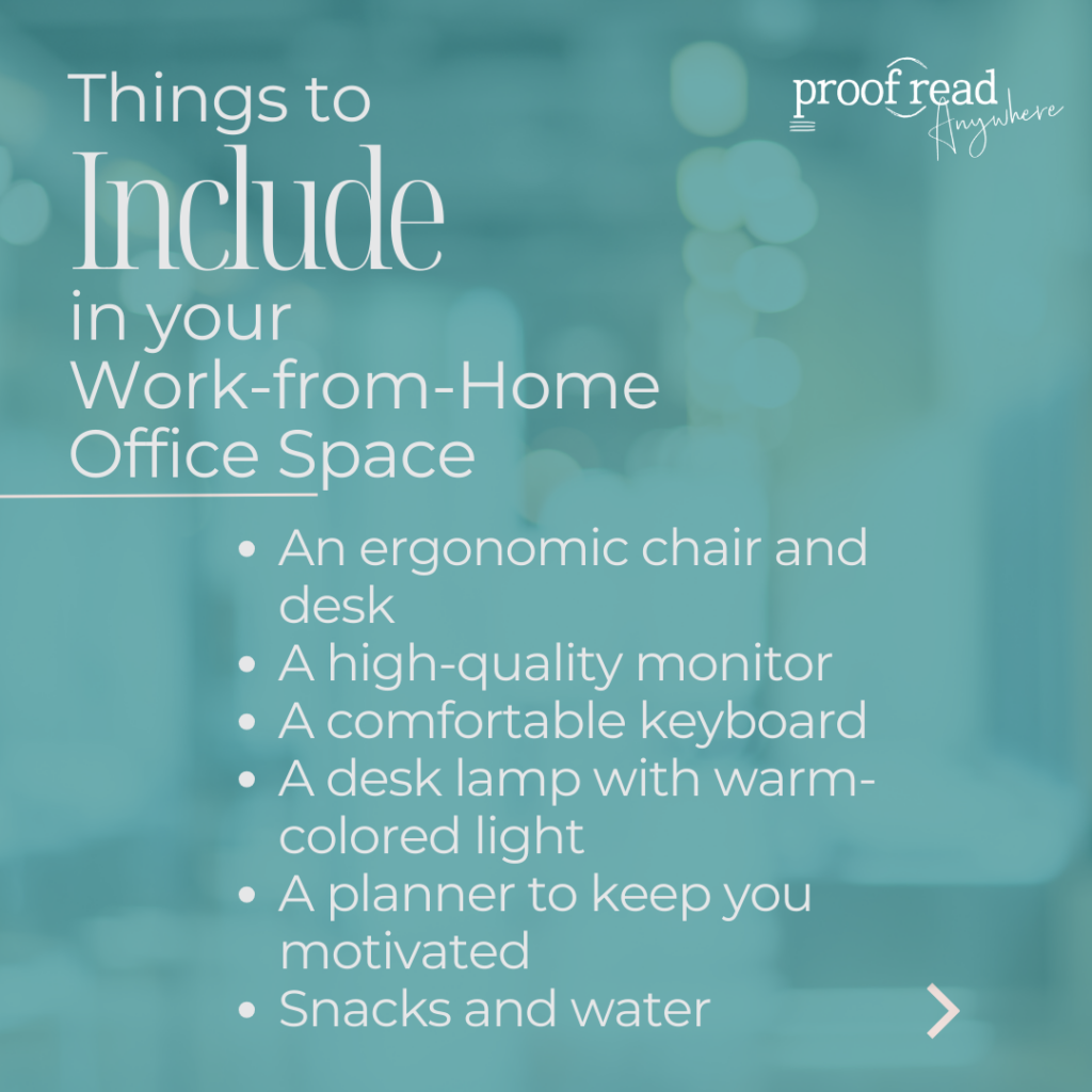 Things to include in your work from home office space