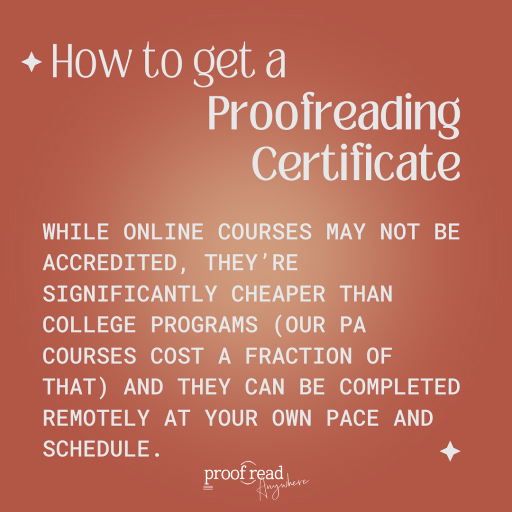 How to get a proofreading certificate