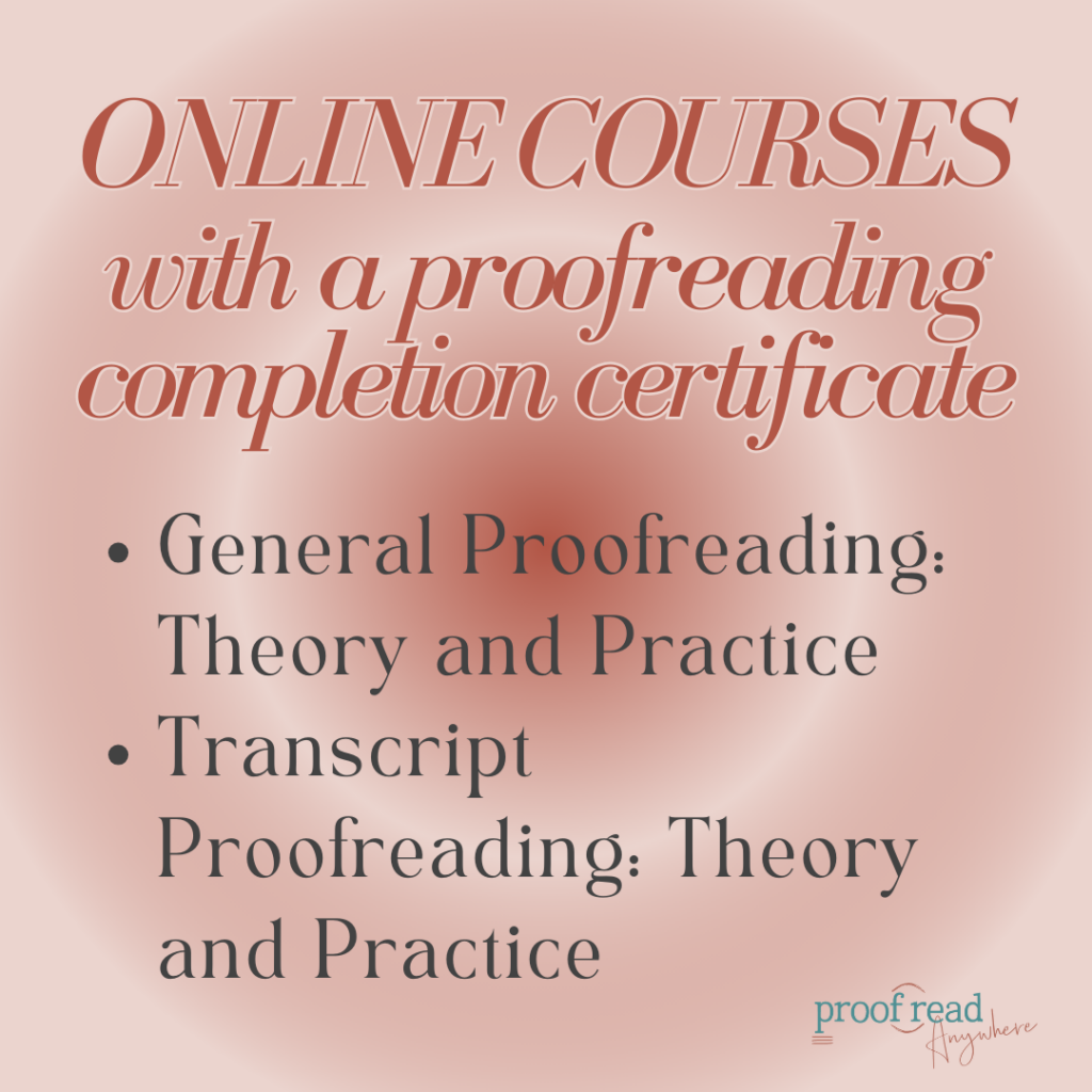 Online courses with a proofreading certificate
